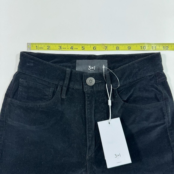 New 3x1 Three By One Higher Ground Velvet Pants Mini Split Leg - Picture 6 of 10